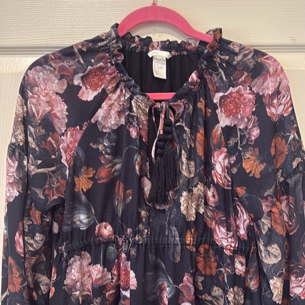 H&M Mama maternity/nursing black floral dress, small - Picture 2 of 8